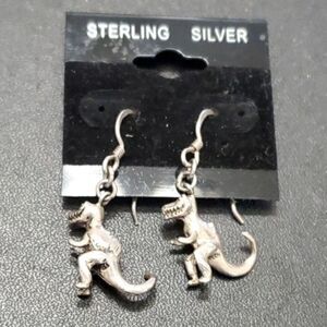 Sterling silver dinosaur earrings